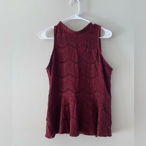 Maroon lace top